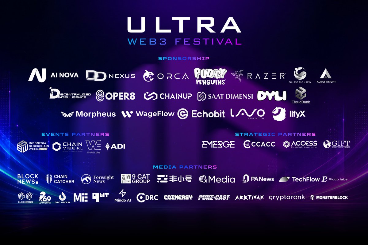 UltraWeb3Fest's tweet photo. The inaugural Ultra Web3 Festival in Malaysia was an absolute success, and it wouldn’t have been possible without the incredible support of all sponsors, partners, speakers, and communities! https://t.co/F2tf2FHibc