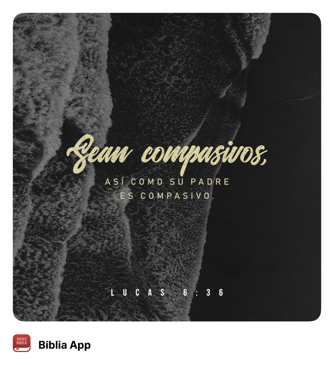 turistanac's tweet photo. “Ustedes deben ser compasivos con todas las personas, así como Dios, su Padre, es compasivo con todos.»”
Lucas 6:36 TLA https://t.co/ZmyoQPT9rw