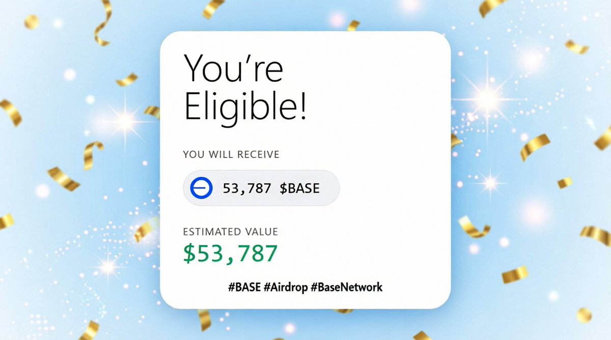 Airdrop_Farming's tweet photo. 🎉 The day has finally come Soon !
I'm Eligible for the Base Airdrop
💰 I'm going to get: 53,787 $BASE
💵 Estimated Value: $53,787 😁
The patience has finally paid off! 🥳
Are you Eligible? Let me know in the comments! 👇
#BaseAirdrop #BASE #Crypto #Airdrop #Web3 #CryptoBangla