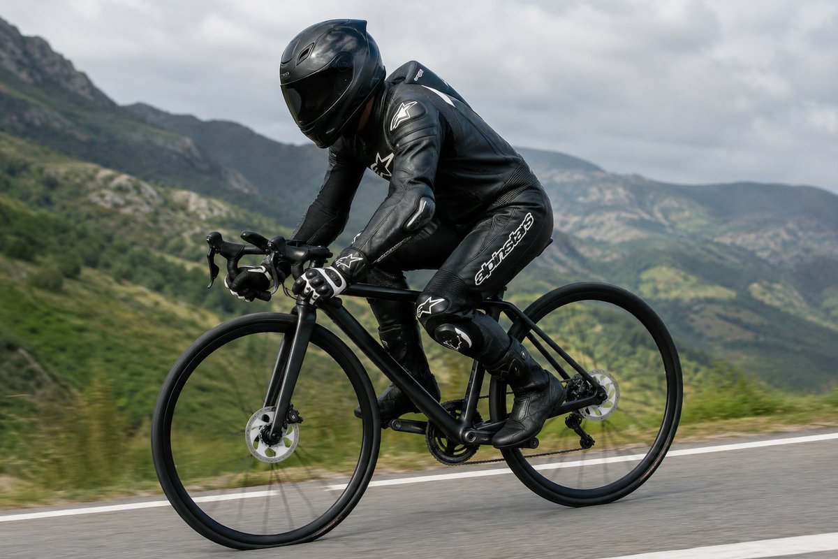 toussa_labrie's tweet photo. Je demande la combinaison fullcuir OBLIGATOIRE pour les cyclistes !

Et les bottes.
Et les gants coqués homologués
Et le casque intégral.

Comme ça on ne s'attaque qu'aux conséquences et non aux causes.

Comme le manque d'infrastructures sécurisées ou la violence motorisée. https://t.co/BWnVyM3d5V