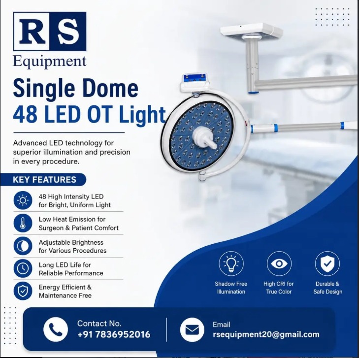 rsequipment_'s tweet photo. Single Dome 48 LED OT LIGHT
For Any Inquiry Contact us   Mobile Number :- 7836852016     Mail :- rsequipment20@gmail.com    #Hospital #Surgeon #Doctor #Medicalequipment #Sale #medical #Purchase #lifecare #Opration #PostOfficeInquiry #medical https://t.co/it3vYIW7L8