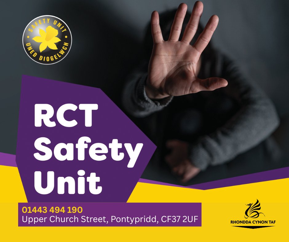 RCTCouncil's tweet photo. If you or someone you know is experiencing domestic abuse the RCT Safety Unit is here to help.

📍 Drop in: Upper Church St, Pontypridd, CF37 2UF 
☎️ 01443 494 190.
🔗 https://t.co/LyPzyKcIcR?

#RCTSafetyUnit https://t.co/n20dJRUvQp