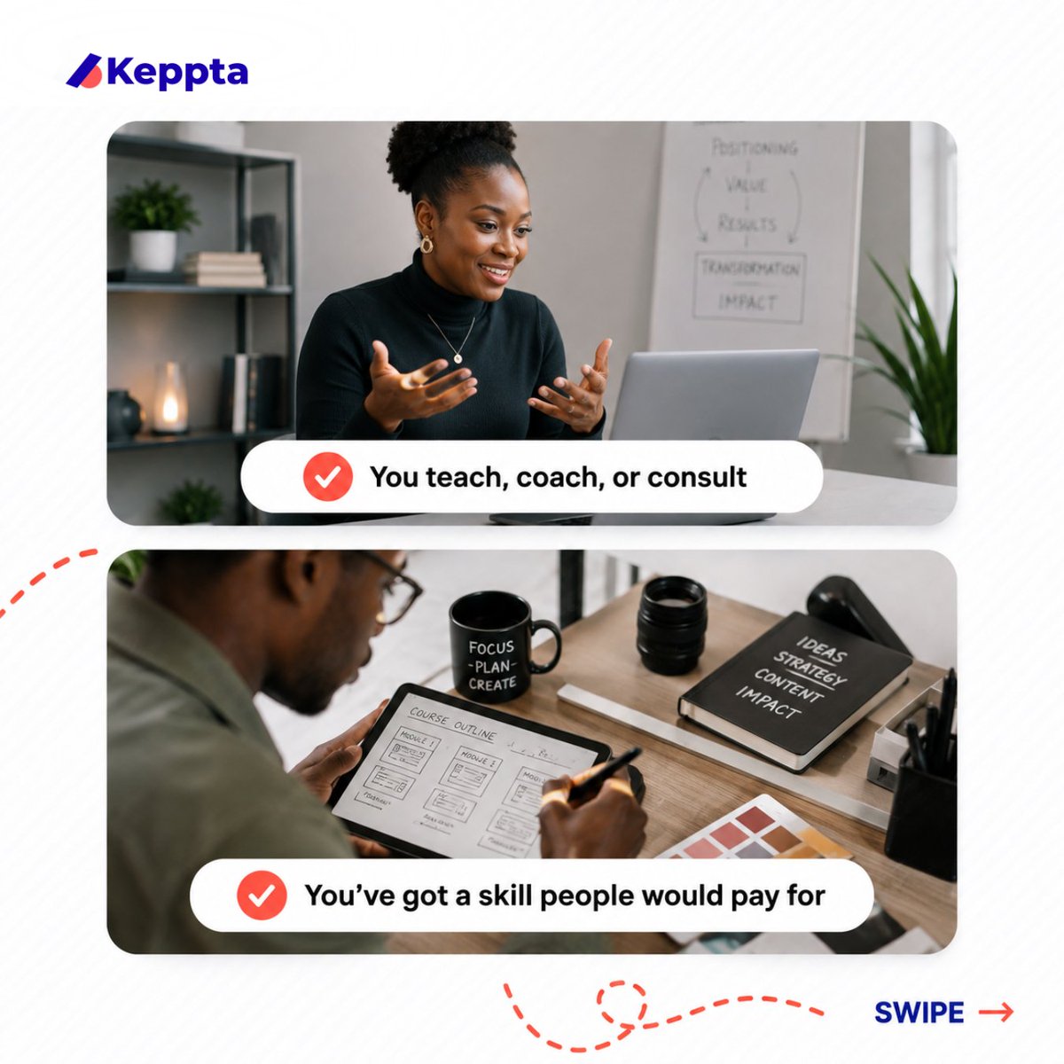 usekeppta's tweet photo. Is KeppTa for you? Swipe to find out π€
π Visit https://t.co/SRBaO38CD3 to get started
#keppta #creatoreconomy https://t.co/OWdMijV89L