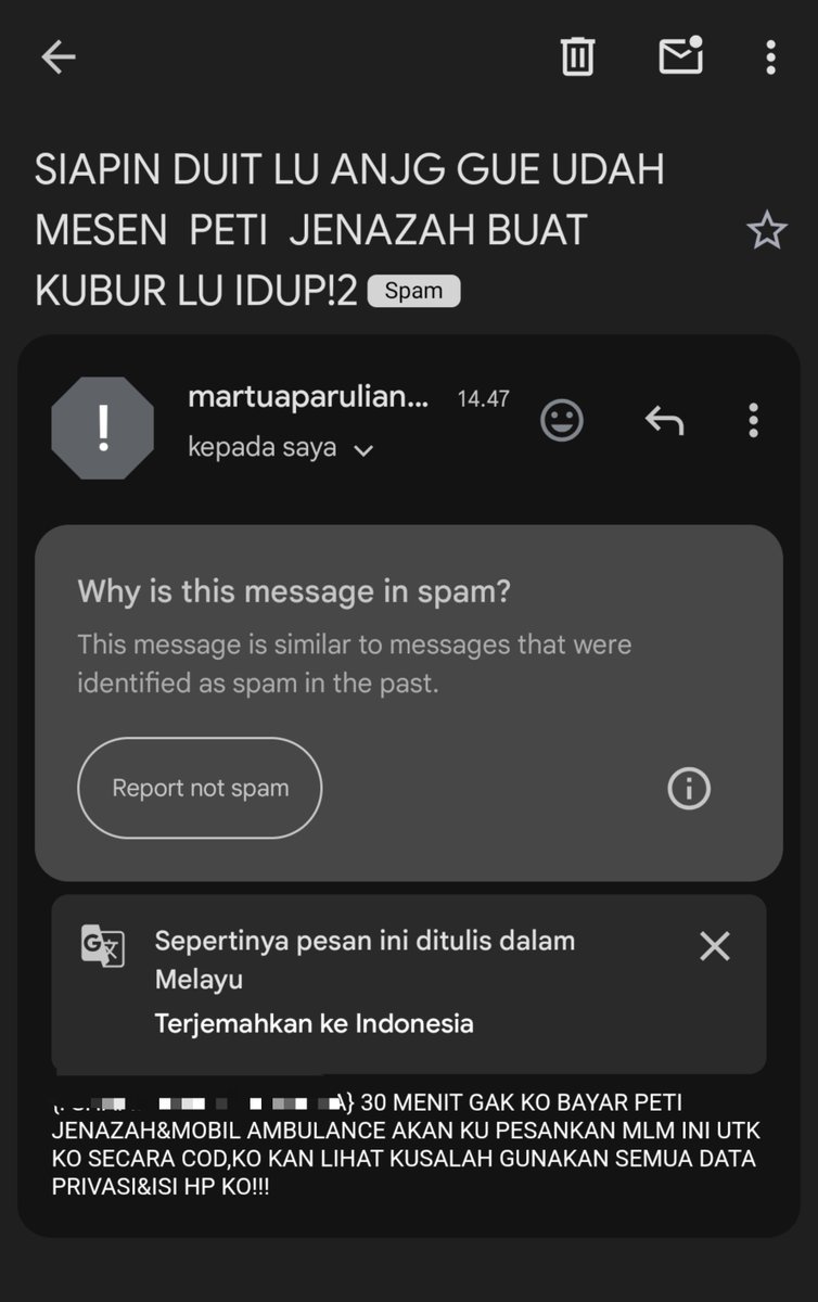 chinguwyaa's tweet photo. #indosaku @ojkindonesia @DivHumas_Polri @kemkomdigi @CCICPolri 

email parah banget dr dc @indosaku_id bahkan ngirim foto kelamin di email, bahkan pengencaman seperti ini 

jatuh tempo saya tanggal 12 tapi tgl 10 sudah seperti ini

#pinjol #indosaku https://t.co/iD5L1zHsNi