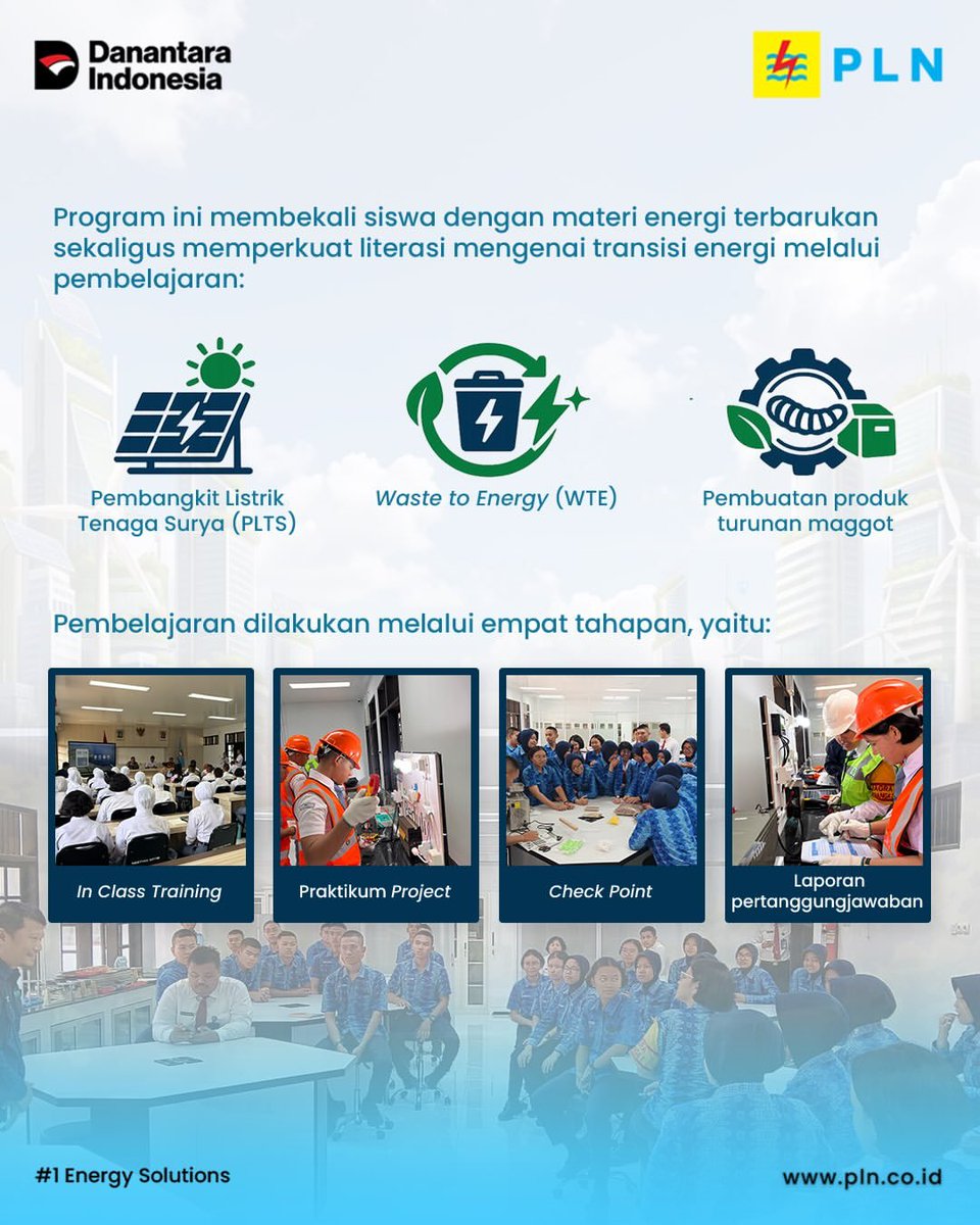 electrizen_blk's tweet photo. Melalui kolaborasi PLN dan Institut Teknologi PLN (IT PLN), program edukasi energi terbarukan di tujuh sekolah hadir untuk membekali lebih dari 250 siswa dengan pengetahuan dan keterampilan mengenai energi terbarukan serta transisi energi.  #PLNUntukIndonesia #PLN https://t.co/SlNtF8syy8