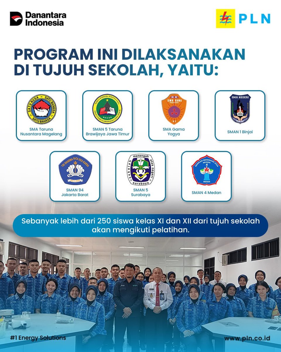 electrizen_blk's tweet photo. Melalui kolaborasi PLN dan Institut Teknologi PLN (IT PLN), program edukasi energi terbarukan di tujuh sekolah hadir untuk membekali lebih dari 250 siswa dengan pengetahuan dan keterampilan mengenai energi terbarukan serta transisi energi.  #PLNUntukIndonesia #PLN https://t.co/SlNtF8syy8