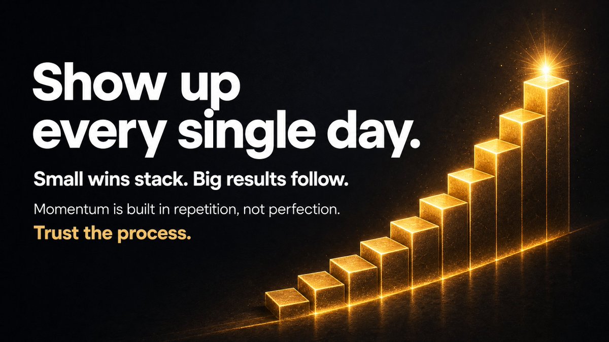 Olaniyi_Alabi_'s tweet photo. 40 days of daily output.
Not 40 days of perfect posts. 40 days of showing up.
The compound doesn't care about quality on day one. It cares about consistency across all 90.
Keep building.
#40Days #TheCompound #33LeadershipAsService https://t.co/ZMyVXg8DH4