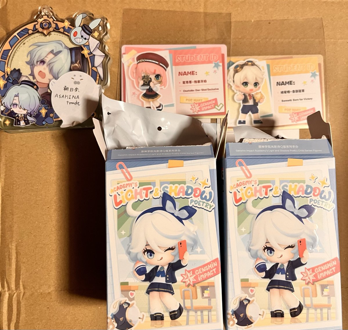 ASAHINAtrade's tweet photo. 【原神 ポップマート POP MART 交換 フィギュア 譲渡】

譲/シャルロット、ベネット

求/同種フレミネor 1760円➕送料またはふたつまとめて譲渡の場合送料込2500円

8月11日に池袋手渡し可能。

よろしくお願いいたします。 https://t.co/lruFWW5XJu