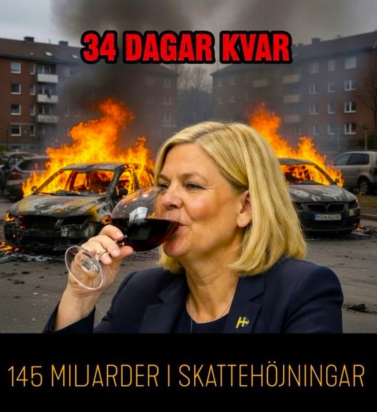 DABoooomB's tweet photo. Japp, då åker villan ut till försäljning. 🇸🇪🏠

Det går inte att leva i Sverige längre –  Mina skattepengar upphör om 34 dagar. https://t.co/EQ51en8oJO