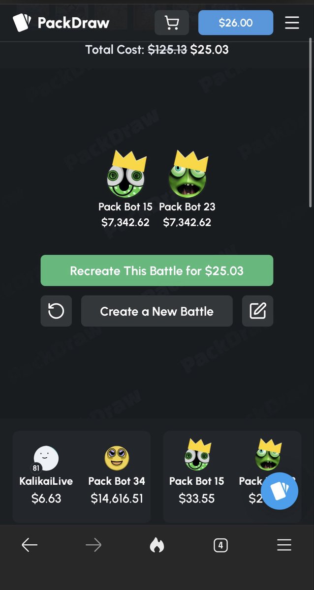 KalikaiX's tweet photo. If you ever wanna win some money just go up against me on @PackDraw. Just make sure you use code “Kalikai” when you deposit for a 5% bonus 🥴🥴🥴 https://t.co/hMysnLM3mQ
