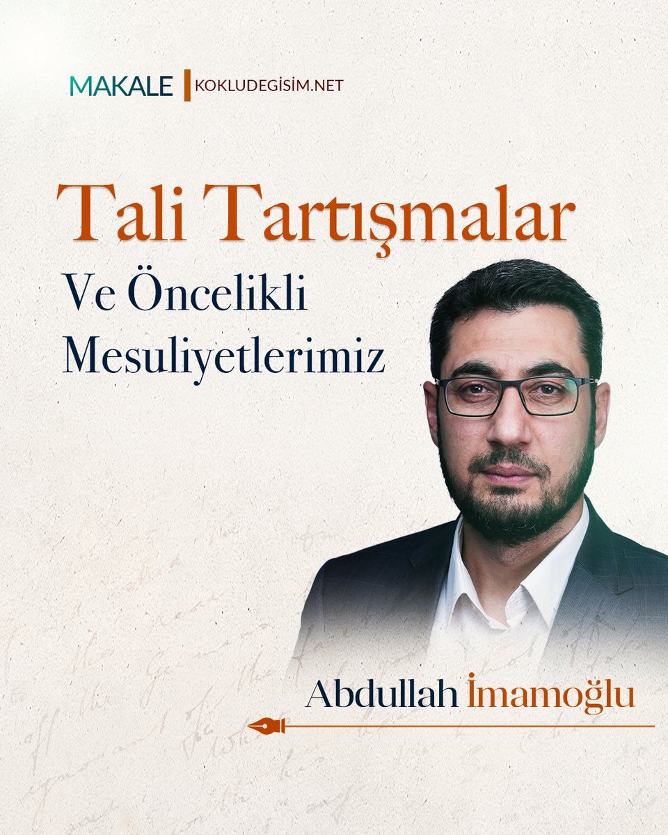 a_imamoglu_'s tweet photo. "Günümüzde bir hastalık derecesine ulaşan ve seviyesiz boyutlara varan münakaşalar, Müslümanlar arasında tefrikaya ve fitneye sebep olmakta; gıybet, zan ve ithamların zeminini oluşturmaktadır.

Ümmet bunca acıya gark olmuşken, yol gösterecek âlimlerin rehberliğini gözetip dururken; güncel sorunlarından çok uzak, önceliği olmayan tali konuların girdabında boğulmak büyük bir vebal değil midir?"

🖊️Yazının tamamına yorumdaki linkten ulaşabilirsiniz...