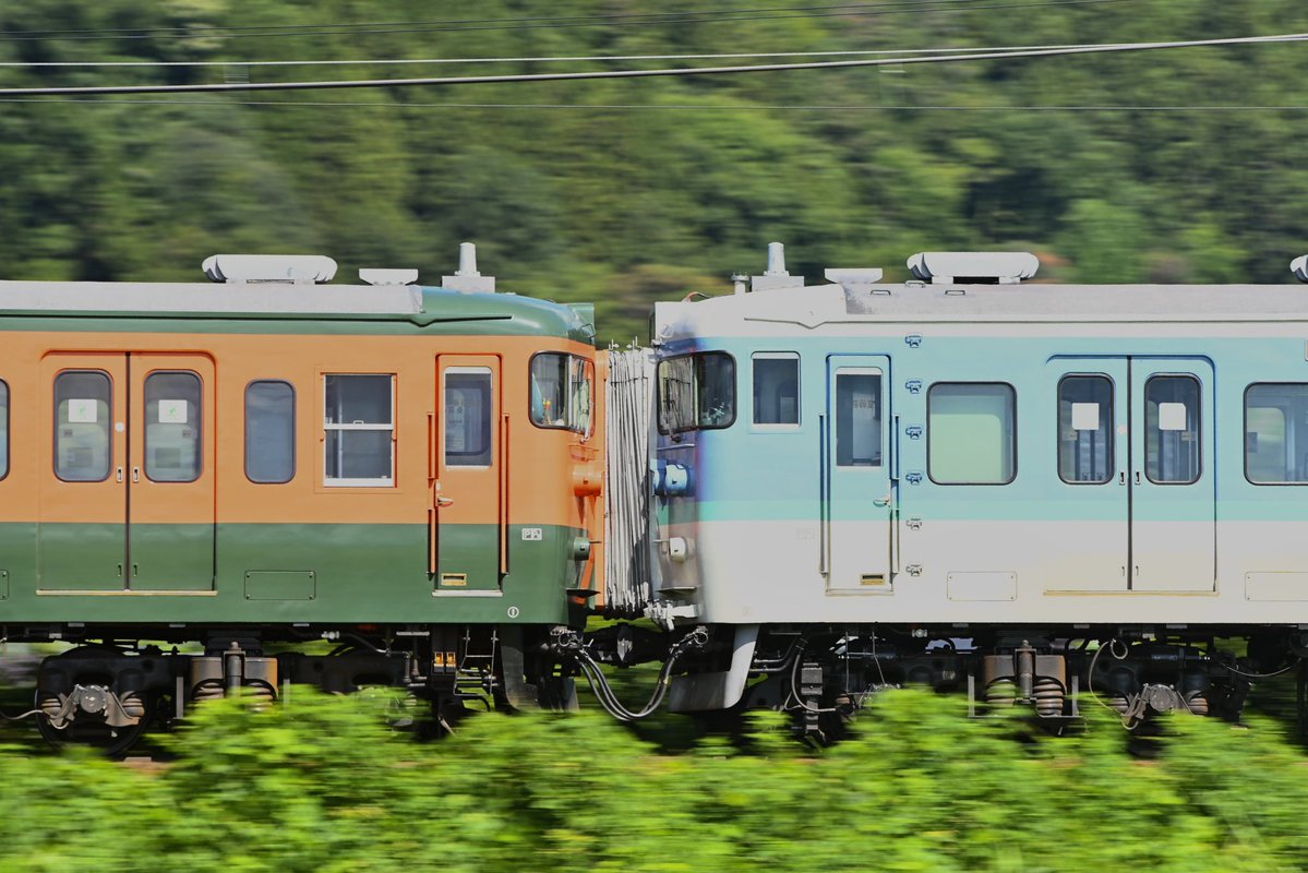 Nagano_S15's tweet photo. 2026 8/10
しなの鉄道北しなの線　1319/1320M
115系S11編成(新長野色)+115系S3編成(湘南色)
ご一緒した皆様、暑い中お疲れ様でした。 https://t.co/TJgAScelbm