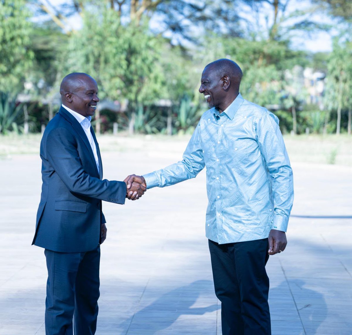 citizentvkenya's tweet photo. President Ruto and ODM Party leader Oburu Odinga preside over a Joint Broad-Based Coalition Parliamentary Group meeting in Naivasha, Nakuru County https://t.co/8TS8LnCRRy