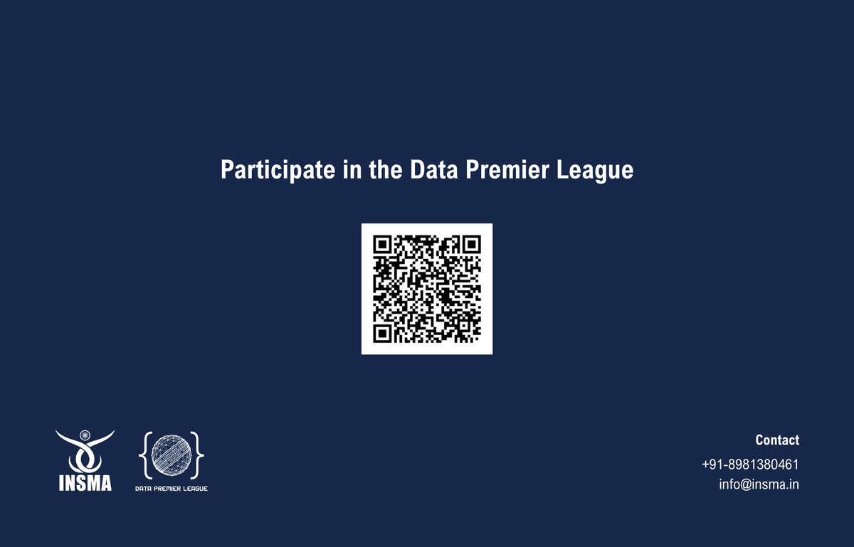 DataPremLeague's tweet photo. ⏳ ONLY 7 DAYS LEFT!

Early-bird registration for Data Premier League 2026 is closing soon. 🏏📊

Work with real cricket data. Build something worth showcasing.

You can work on your own or in a team of two.

Register now by scanning the QR code or heading over to our website.

[Cricket Analytics, Data Science, Sports Analytics, Hackathon]