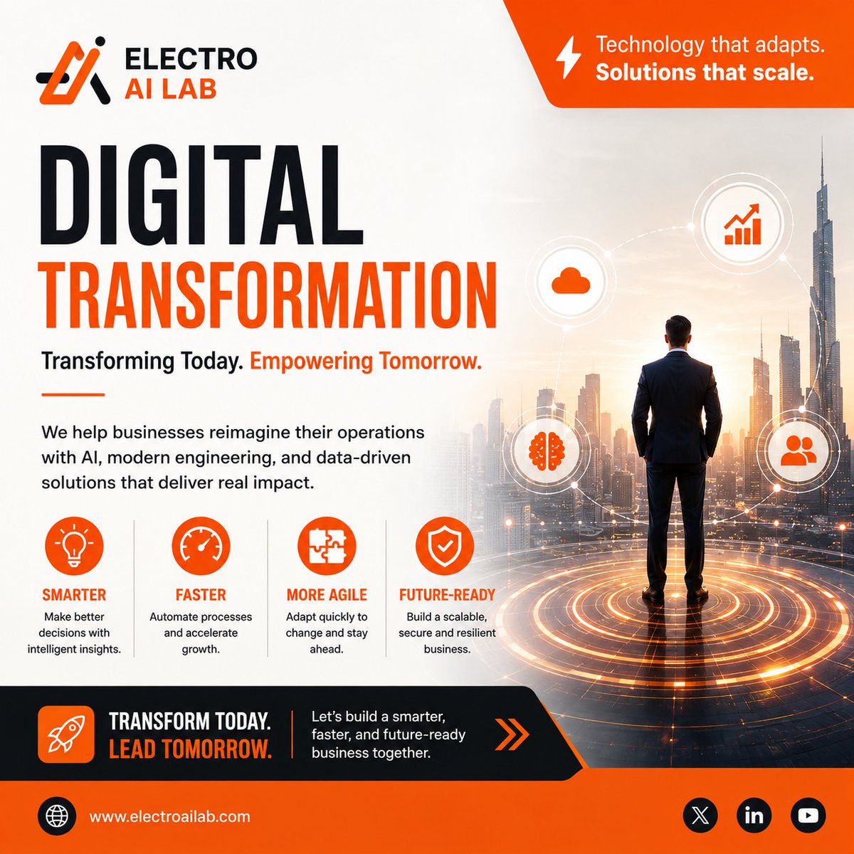 electroailab's tweet photo. Digital transformation isn’t just technology. It’s about building smarter, faster &amp; future-ready businesses. 

AI + Engineering + Innovation = Real Impact.

https://t.co/FYZkTa5Tkc

#AI #DigitalTransformation #Innovation#ElectroAILab https://t.co/LIxFnBYu2h