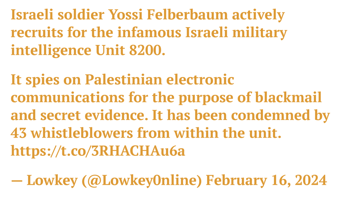 MotetJourneys's tweet photo. @Daddy__c0o1 Mine (Damien Egan) is an avowed zionist, married to former IDF soldier, Yossi Felberbaum who probably still recruits for Israeli MIU 8200: https://t.co/AXOil35Ko9