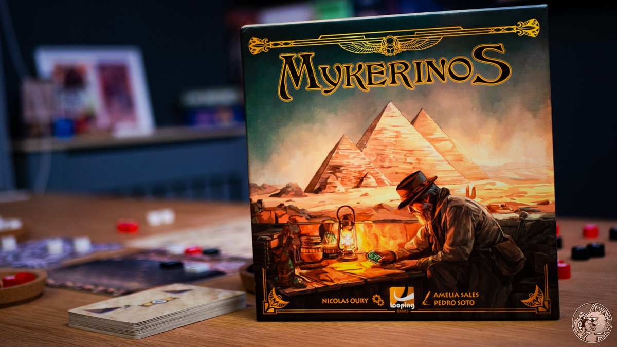 MishiGeek's tweet photo. Mañana se publica la campaña de @gamefound de MYKERINOS por @Loopingames. Un euro clásico de mayorías que tiene una nueva edición con ilustraciones de Pedro Soto y @AmeliaSalesArt. Os dejo algunas fotos de la edición y hoy se estrena vídeo de previa en mi canal de Youtube. https://t.co/Y5y5O4oSqX