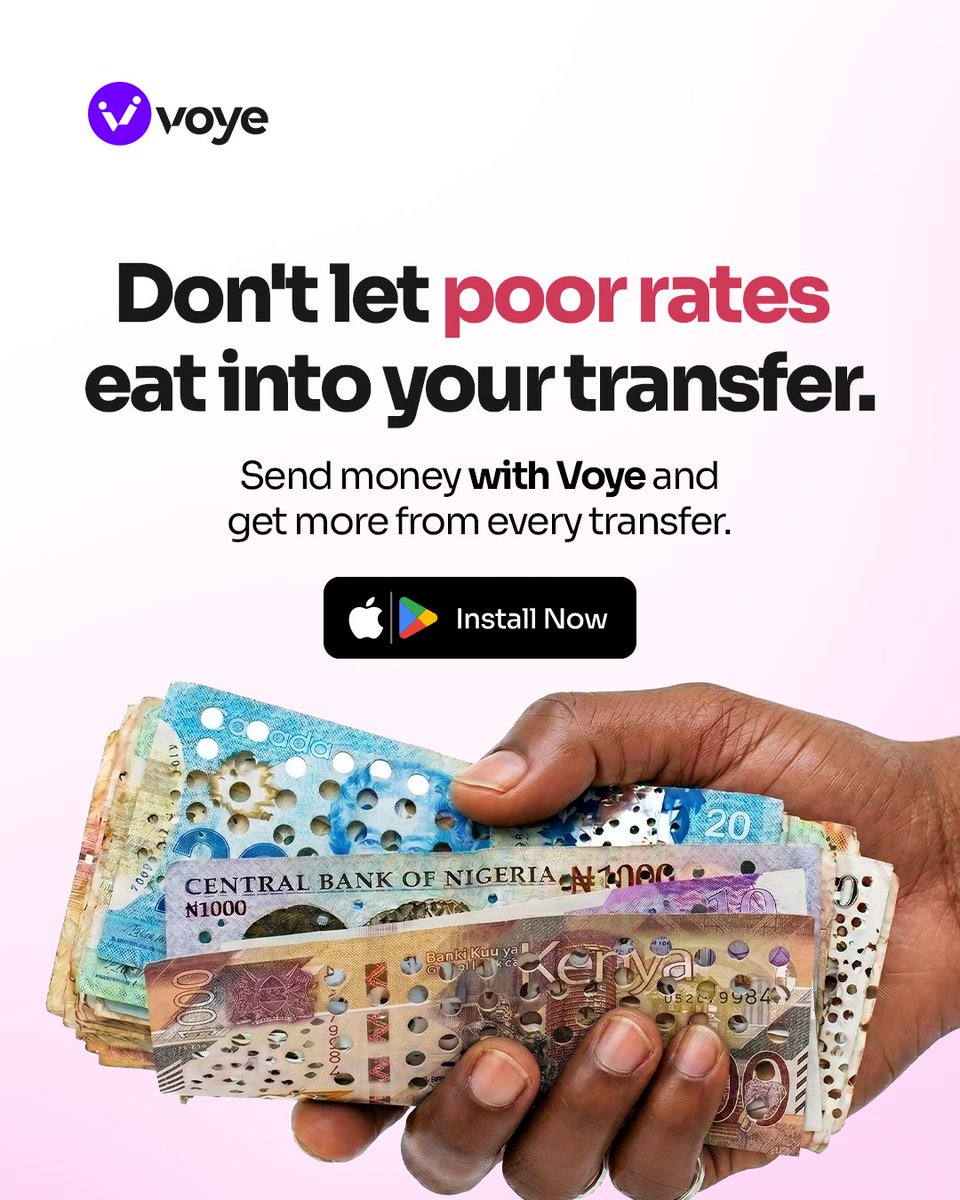 voyeapp's tweet photo. This is exactly what poor rates do, they nibble away at your money and your family and loved ones get less when you send money home.
Keep more of what is yours, make money mean more.
Download Voye today.
https://t.co/KBBK1M6ZzC
#voye #makemoneymeanmore #bestrates https://t.co/0uv2B9JLwR