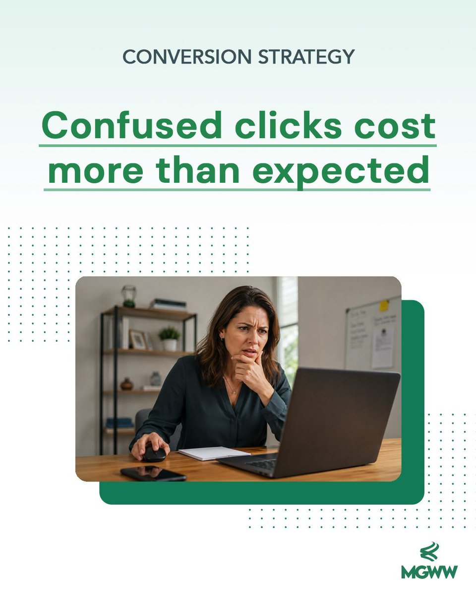 mediagroupww's tweet photo. A click gets expensive if the ad, landing page, and sales team all tell different stories. Uncertainty leads to hesitation. Strong performance needs continuity. Every step should reinforce the same message and make the next action obvious. https://t.co/Xj7xCd5WD7