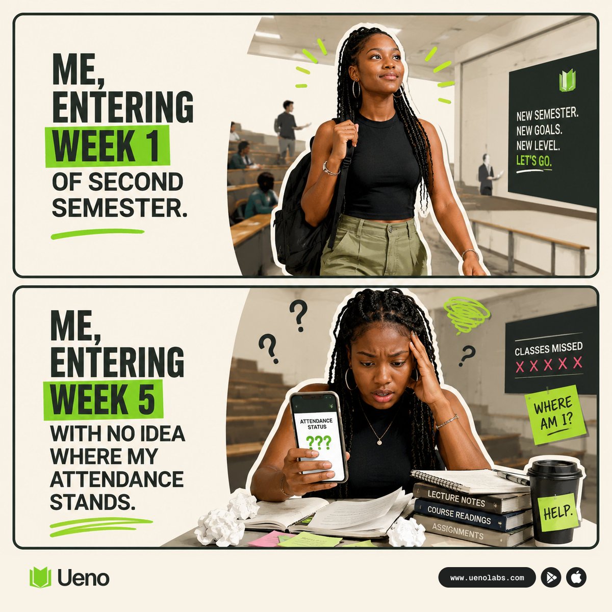 Useueno's tweet photo. Semesters are always started on a high until you start without a system; most students wear out one month in! Systems help you stay longer in the game, and Ueno is one such system!

#UENO #Uenolabs #Star #EdTech #Operations #StudentExperience #EducationInnovation #BuildingUENO https://t.co/UYQTeRkXPf