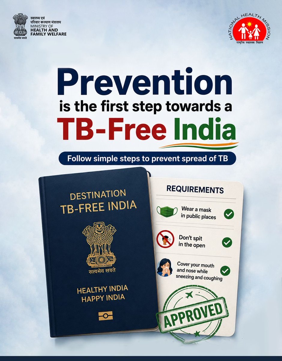 NTEP_JAMNAGAR's tweet photo. Prevention is the first stap towards a TB-Free India
Follow simple steps to prevent spread of TB...#TBMuktBharat
#TBHaregaDeshJeetega #tbmuktgujarat #endTB #EndTBNow #EndTBStigma #EndTBTogether #PMTBMBA #100DaysTBEliminationCampaign #contecttracing https://t.co/hiVpxhgfk4