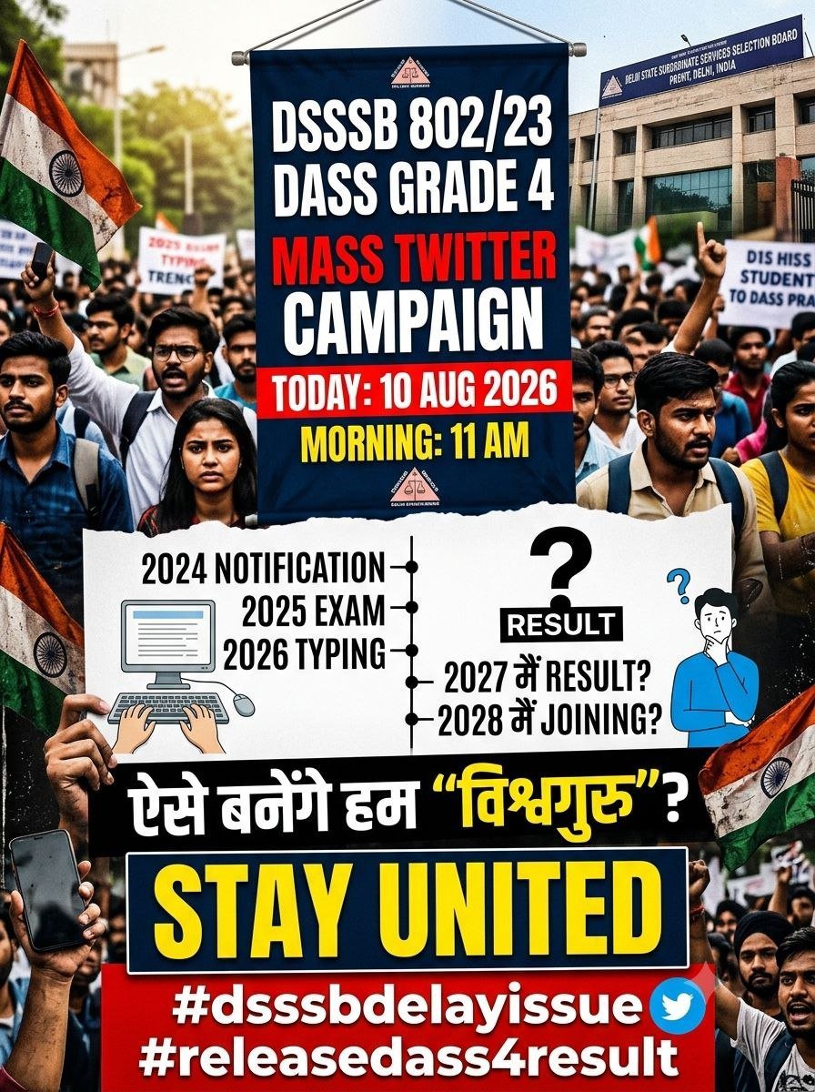 satishmahar26's tweet photo. Thousands of candidates are silently waiting for the DSSSB DASS Grade 4 / Junior Assistant recruitment updates. The delay since 2023 is affecting the future of thousands of youth.
We request @DSSSB_Official &amp; @LtGovDelhi @gupta_rekha #dsssbdelayissue @SandhuTaranjitS https://t.co/pWg2FBjBhc