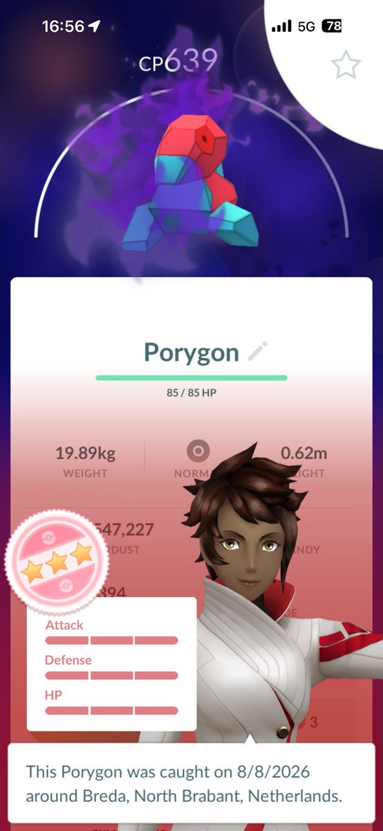 LukeGoatMutter's tweet photo. During the Fire &amp; Ice Hatch day I managed to catch a Shadow Hundo Porygon! This is my 5th ever Shadow Hundo and my second one from Grunts! How many Shadow Hundo’s do you have? And which one is your favorite!

#PokemonGO https://t.co/VQYYRirD93