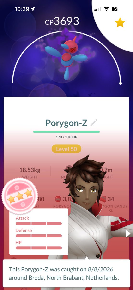 LukeGoatMutter's tweet photo. During the Fire &amp; Ice Hatch day I managed to catch a Shadow Hundo Porygon! This is my 5th ever Shadow Hundo and my second one from Grunts! How many Shadow Hundo’s do you have? And which one is your favorite!

#PokemonGO https://t.co/VQYYRirD93