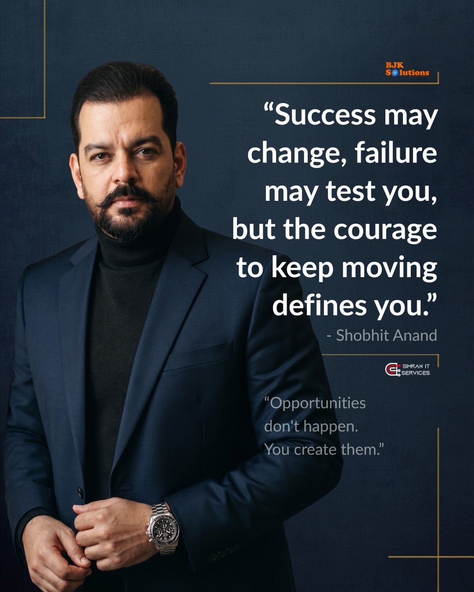 AnandShobhit's tweet photo. "Success may change, failure may test you, but the courage to keep moving defines you." - Shobhit Anand

https://t.co/gQYYwJNe5v 

#StayMotivated #ProfessionalGrowth #Inspiration #Success #ShobhitAnand #TrendingNow #Trending #marketwisdom https://t.co/c52OgpBDIL