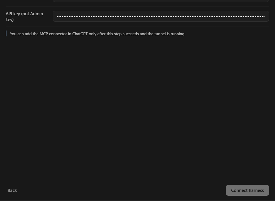 sreebuildss's tweet photo. @miu21590 First time trying your app. Thank you for your good work, I need some help, I added my Tunnel ID and API key, But the connect harness button is disabled. Am I doing something wrong ? https://t.co/IYfkJtSv0A