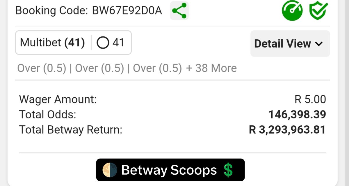 OnlineScoops's tweet photo. 🌗 Betway BOOM combo💲R3 million 
⚽ Over 0.5 🔥
⚽ Under 4.5🔥
✅ Code: BW67E92D0A
⏰ Kick off - Today 19:00 https://t.co/bss6kCS7kE