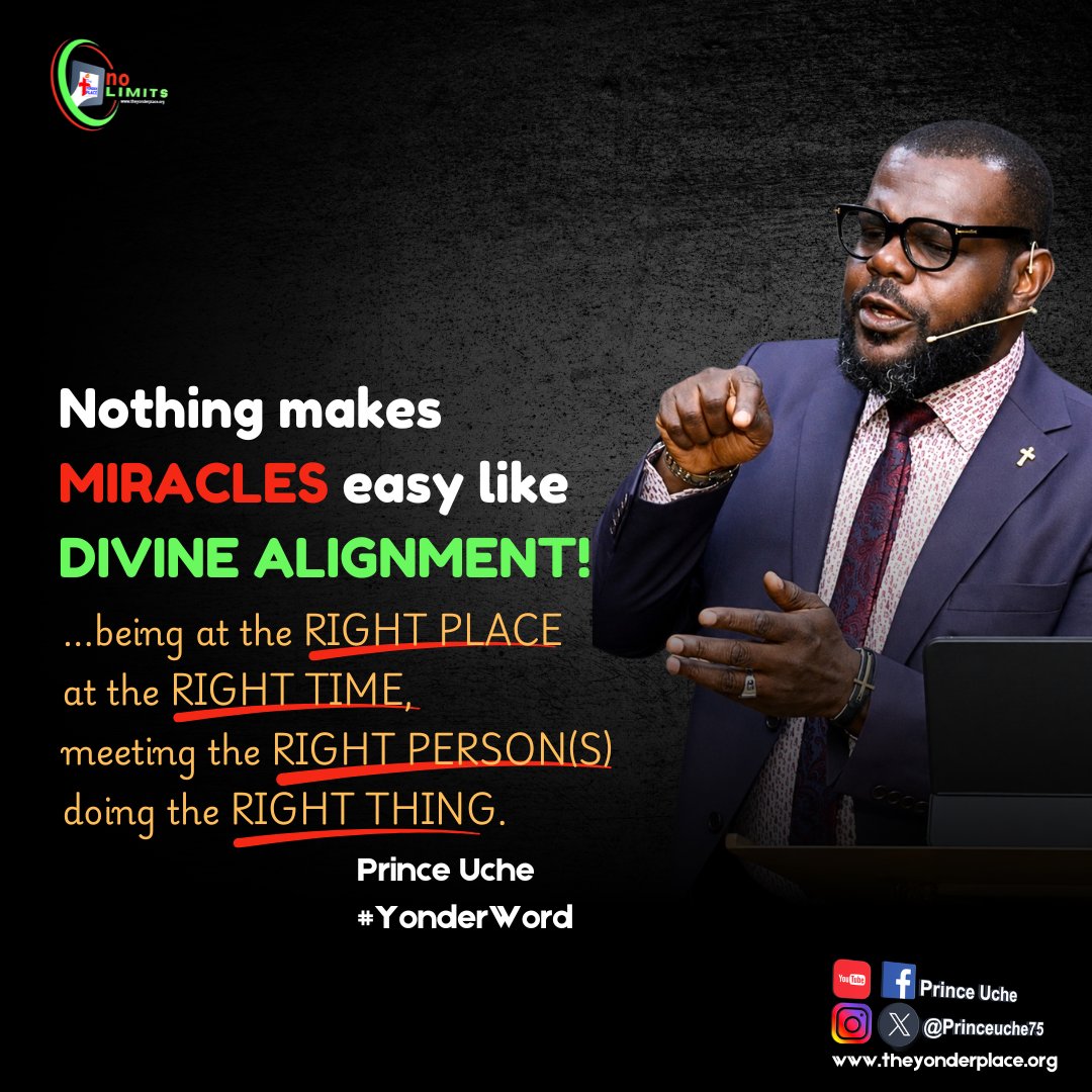 TheYonderPlace's tweet photo. Sometimes, the miracle is not about working harder—it is about being PROPERLY ALIGNED WITH GOD'S PLAN.

When you align your steps with God’s spirit, you stop striving in your o...https://t.co/OSlKcIApz3
Prince Uche
#YonderWord #DivineAlignment #DivineTiming #Miracles #GodsPlan https://t.co/Sk1Ymm2aVk