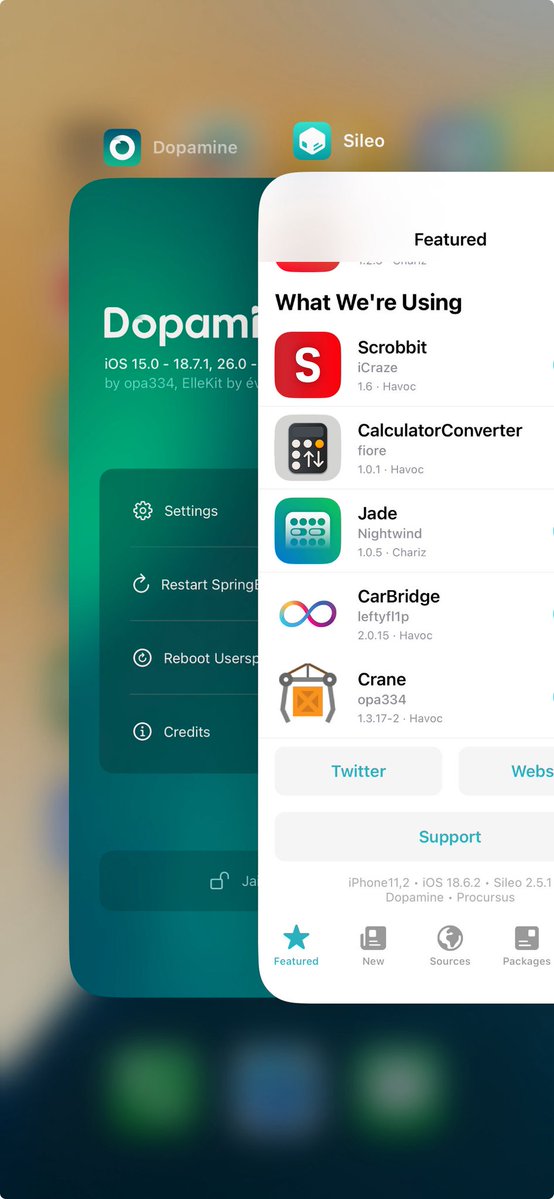 senumy_ipa's tweet photo. Dopamine Jailbreak 3.0.4 is OUT! 🔥

• iOS 15.0–17.3.1
• A12/A13: iOS 16.6–18.7.1 &amp; 26.0–26.0.1

🛠️ Fixes post-exploitation cleanup when jailbreak fails or is removed.

📥 https://t.co/3dAAWGCgpW

Developed by @opa334dev. https://t.co/k9szB3wmW9