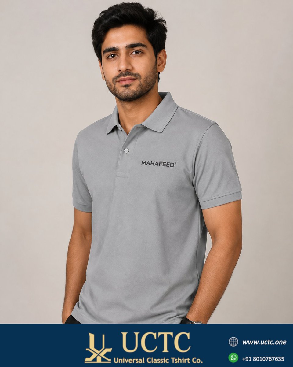 UCTC_Tshirts's tweet photo. Our custom MAHAFEED polo shirts are designed for everyday comfort and long-lasting durability, giving your team a clean, professional look from the office to the field. Because when your team looks professional, they represent your brand with confidence. https://t.co/iVy8thSITA