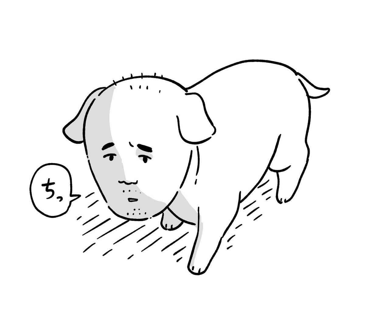 siroyagishugo's tweet photo. 態度が良くない人面犬 https://t.co/VrT5h29mb6