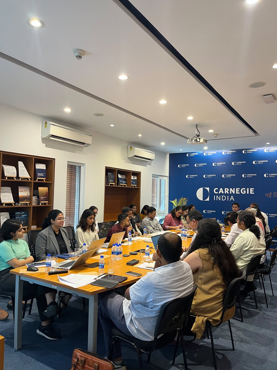 CarnegieIndia's tweet photo. Ahead of the 10th edition of #GlobalTechSummit, Carnegie India brought together experts from government, industry, academia, and research for a domain experts meeting.
Experts deliberated on the evolving intersection of defense, technology, cybersecurity, maritime domain awareness, and geopolitics, helping shape the conversations for this year’s summit, happening in December.
More updates coming soon: https://t.co/vKyQUVQ3ES