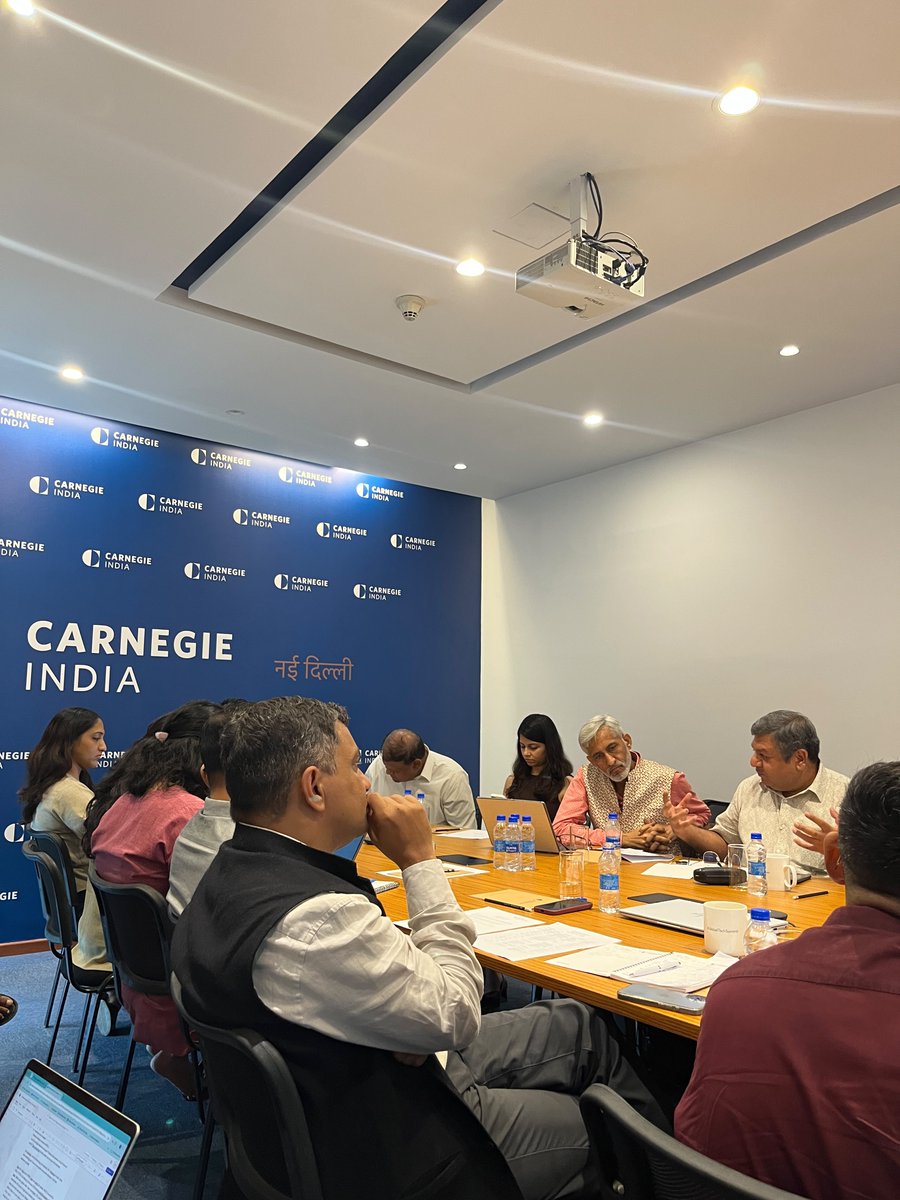 CarnegieIndia's tweet photo. Ahead of the 10th edition of #GlobalTechSummit, Carnegie India brought together experts from government, industry, academia, and research for a domain experts meeting.
Experts deliberated on the evolving intersection of defense, technology, cybersecurity, maritime domain awareness, and geopolitics, helping shape the conversations for this year’s summit, happening in December.
More updates coming soon: https://t.co/vKyQUVQ3ES