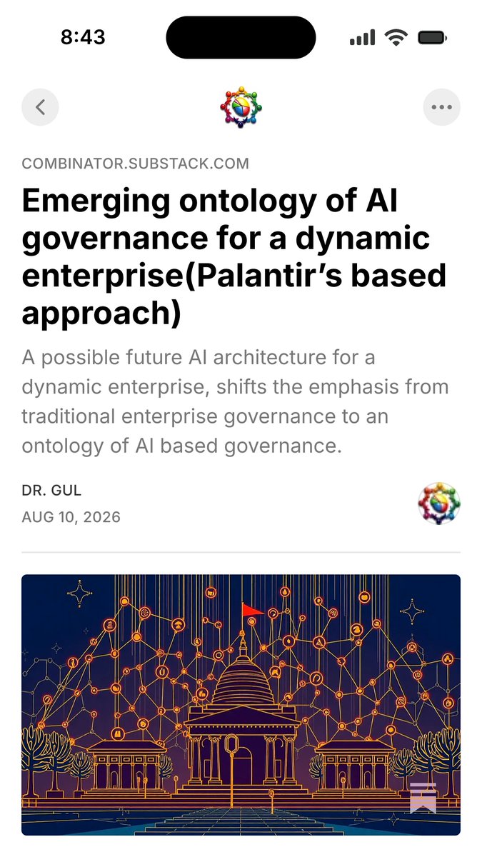 Dr_Gul_'s tweet photo. Emerging ontology of AI governance for a dynamic enterprise (Palantir-based approach)
A possible future AI architecture for a dynamic enterprise shifts the emphasis from traditional enterprise governance to ontology-based AI governance.

https://t.co/YlrmiWZQDg https://t.co/8UikE5pHOD