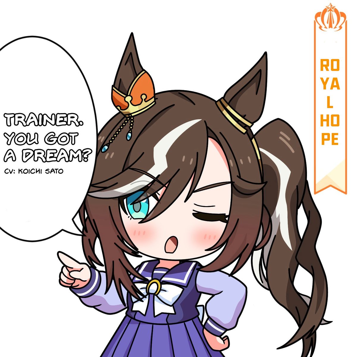 EspokunCity's tweet photo. Royal Hope (Umamusume Version) by @Yurin35699515 

Please support the original artist's works!

#UmaTranslations #Umamusume #ウマ娘 #ウマ娘譲 #RoyalFamily #ロイヤルファミリー
-----
The gap moe of having a hard boiled dialogue being spoken by a teenage girl. https://t.co/yY9fyHdFSn