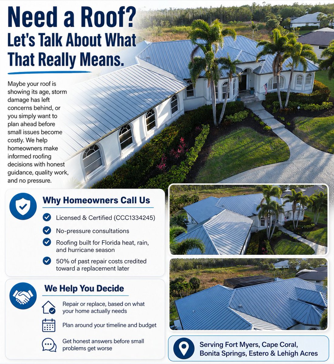 fcfloridausa's tweet photo. Need a New Roof?

At Freedom Contracting of Florida, we believe you deserve honest answers and practical options—not pressure.

☎️ 239-392-5888
🌐 https://t.co/Pz9TfjazHq https://t.co/qG4fOLUtod