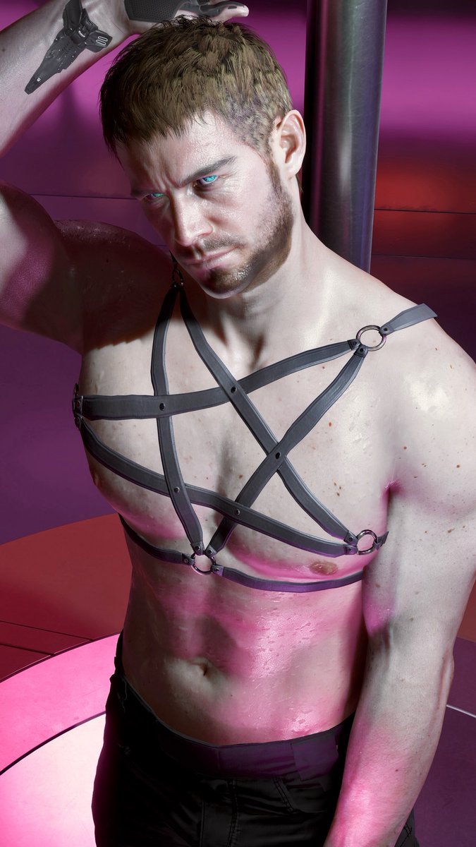 VANGNERh2's tweet photo. He belongs to you tonight. #Cyberpunk2077 #Chrisredfeild https://t.co/W3ZQUrfsxq