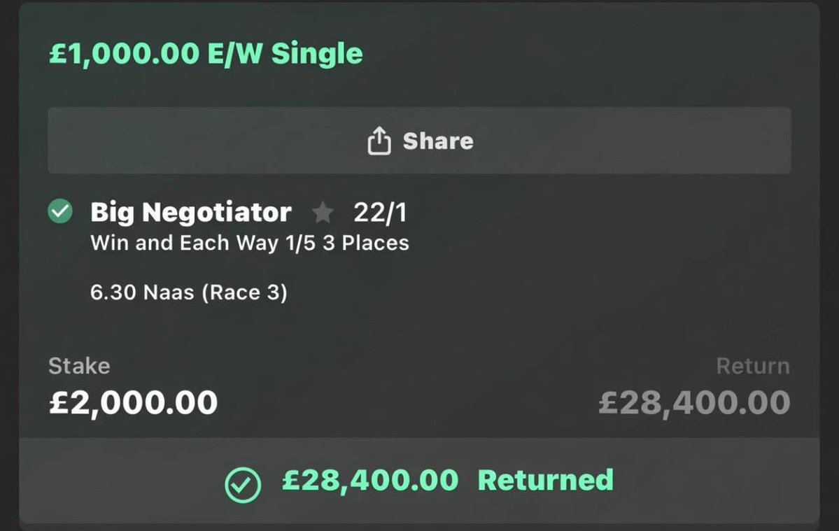 The_Big_Punter's tweet photo. 50/1 Today…

I’d me lying if I said we ain’t landed a big one before 👀 group chat below ⬇️ https://t.co/UjJRUPCood
