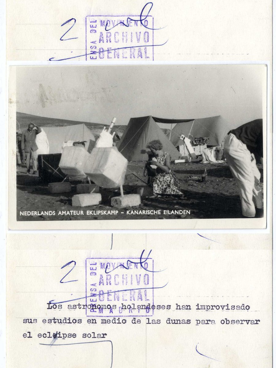 ArchivosEst's tweet photo. Mañana #12deagosto, España vivirá un eclipse solar total. Con motivo de ello, desde el #AGA de @culturagob compartimos algunas fotos del eclipse que tuvo lugar en Canarias en 1959, el último que pudo observarse en el país hasta la fecha.

@IGNSpain #Eclipse2026 #TríoDeEclipses https://t.co/h3MsdctDje