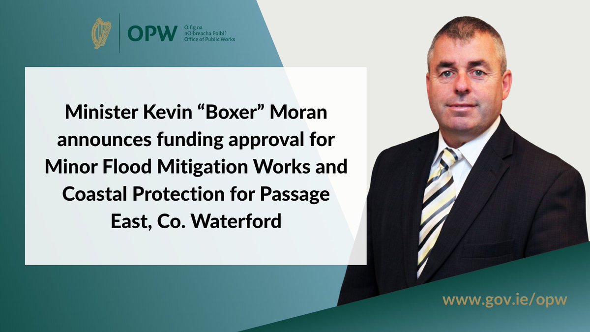 opwireland's tweet photo. The OPW approved €90,000 funding for a flood study of Brook stream and catchment in Passage East, Waterford. More info: https://t.co/1Bz7ElhC5E https://t.co/hU6puXxAXL
