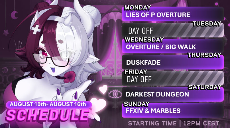BaxxyCH's tweet photo. DUN DUN DUUUUNNN
This week's schedule! Starting more Lies of P in ~50 minutes!! 🤍 https://t.co/MGY2QI8fdS