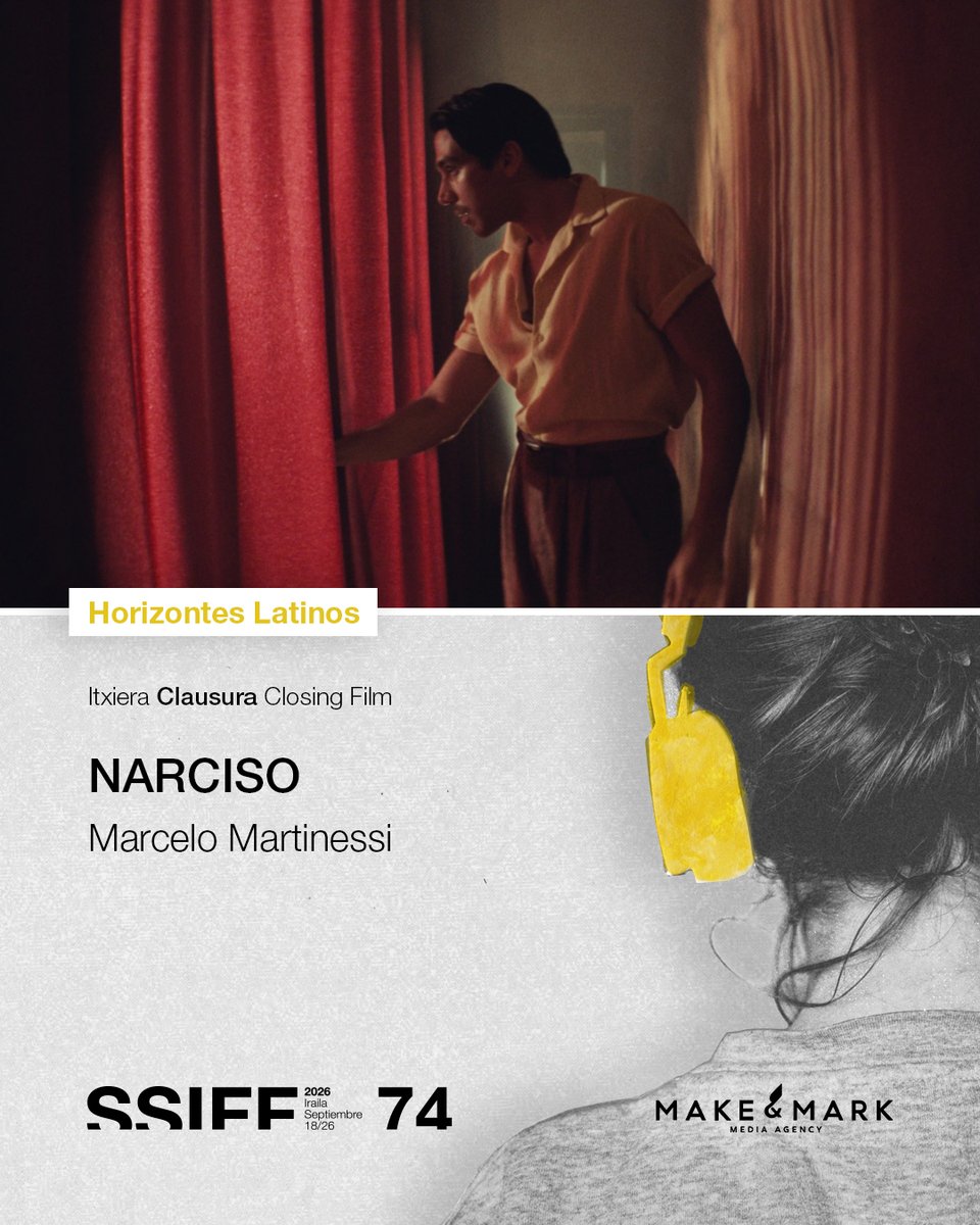 sansebastianfes's tweet photo. #74SSIFF #HorizontesLatinos 💛 El cineasta paraguayo Marcelo Martinessi clausurará la sección con su película NARCISO, ganadora del Premio FIPRESCI en #Panorama #Berlinale2026 y del Premio DALE! como proyecto en el Foro de Coproducción de 2020. En Paraguay, 1959, en plena dictadura, Narciso es un admirado y deseado icono de libertad gracias al rock & roll, que aparece muerto tras su último show.

[ENG] 💛 #MarceloMartinessi will close Horizontes Latinos with NARCISO, winner of the FIPRESCI Prize at the Berlinale Panorama 2026 and the 2020 Co-Production Forum DALE! Award as a project. Now presented in Horizontes Latinos, this film set in 1959 Paraguay, at the height of the dictatorship, follow Narciso—an admired and coveted icon of freedom thanks to rock & roll—who is found dead after his final show.

[EUS] 💛  Paraguaiko Marcelo @martinessi zuzendariak #Narciso lanarekin itxiko du saila. 2026ko Berlinaleko Panoraman FIPRESCI Saria eta 2020ko Korprodukzio Foroan proiektu bezala DALE! Saria irabazi zuen. Paraguain, 1959ko diktaduran, Narciso askatasunaren ikono miretsi eta desiratua da rock & rollari esker, baina show baten ondoren hilda agertzen da.