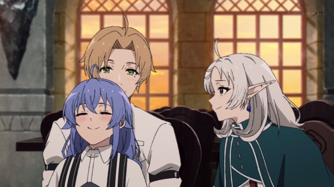 tnsn729's tweet photo. #無職転生 III 7話
日常話としては話も映像も可もなく不可もなく。序盤の話が若干面長な気も。夫婦のイチャイチャもワンパターンでちょっと食傷気味。良かったのは引きの画が多様されて人物が1つの画面に入って仲の良さが見える設計になっている点。次回から新章のようだから楽しみ。 https://t.co/gLjz3RtyL5