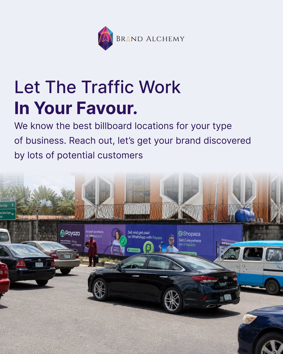 BrandAlchemyi's tweet photo. Another Monday morning spent in Lagos Traffic…

That’s 2 hours of your potential audience’s attention spent discovering other brands…

Rather than being like the average person, take advantage of the traffic and let it work in your favor!

Let’s help you set up your brand’s billboard, so the next time there is traffic, you know you are getting an increase in brand awareness.

Send us a DM for a consultation 💌