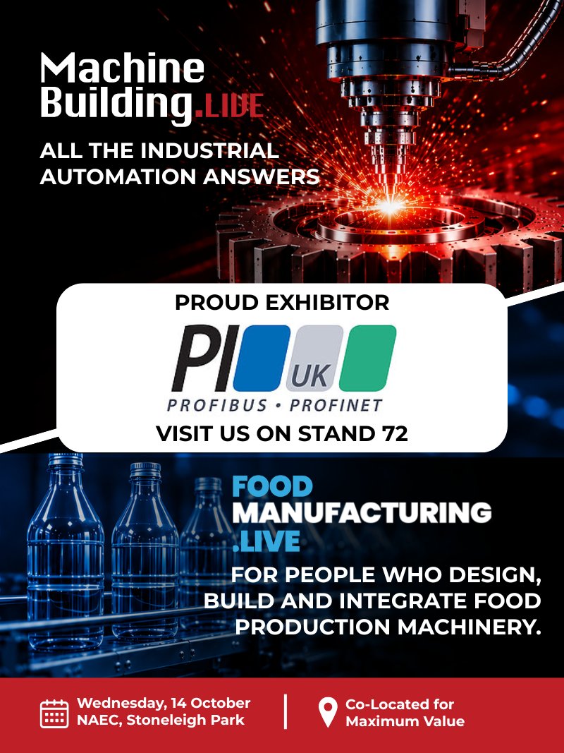 MachBuild's tweet photo. Meet PROFINET International UK (PI UK) on Stand 72 at #MachineBuildingLive.📅 Wednesday 14 October
📍 National Agricultural Exhibition Centre, Stoneleigh Park, CV8 2LH
🎯 Stand 72
#MachineBuilding #PROFINET #PROFIBUS #IOLink #IndustrialNetworking #Automation #Industry40 https://t.co/z1xAKMrKGy