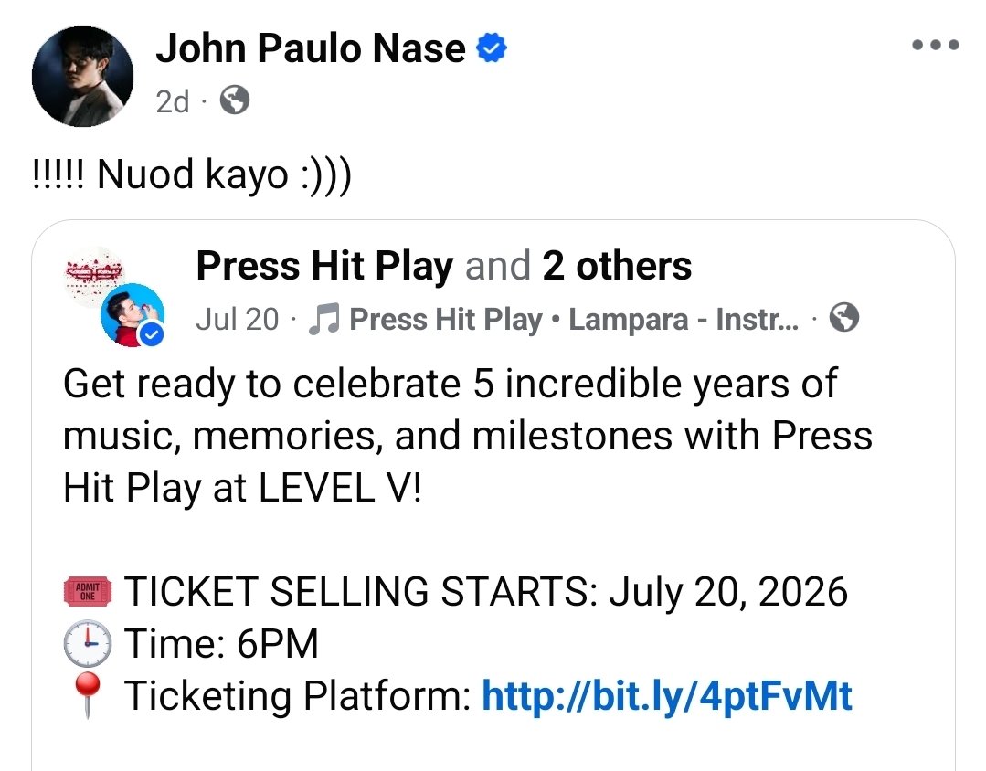 adobogrease's tweet photo. Umulan, bumagyo, tuloy ang ikot sa malls para magpakilala at mag-promote. 🙌

Here's me again passing the name along: Press Hit Play. They have a concert coming up, so if you're free at may room sa budget, please see them live on September 18.

Thank you! Promise, they're worth showing up for din. Thanks to Pins Pablo for giving them a boost too. 🫶

📍 Ticketing Platform: https://t.co/MrqN2BSZdi